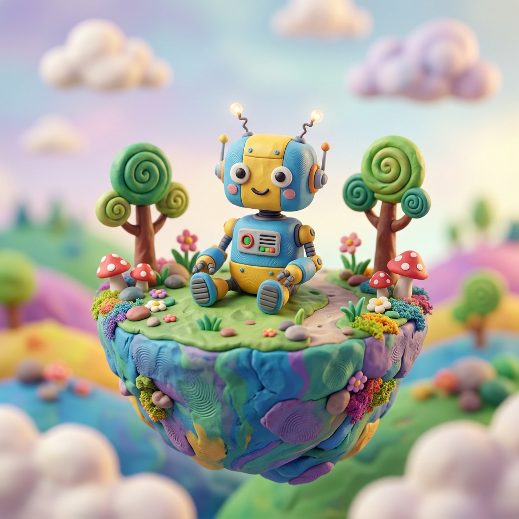 3D Clay AI Style Example